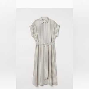 NWT H&M calf length striped dress Size S